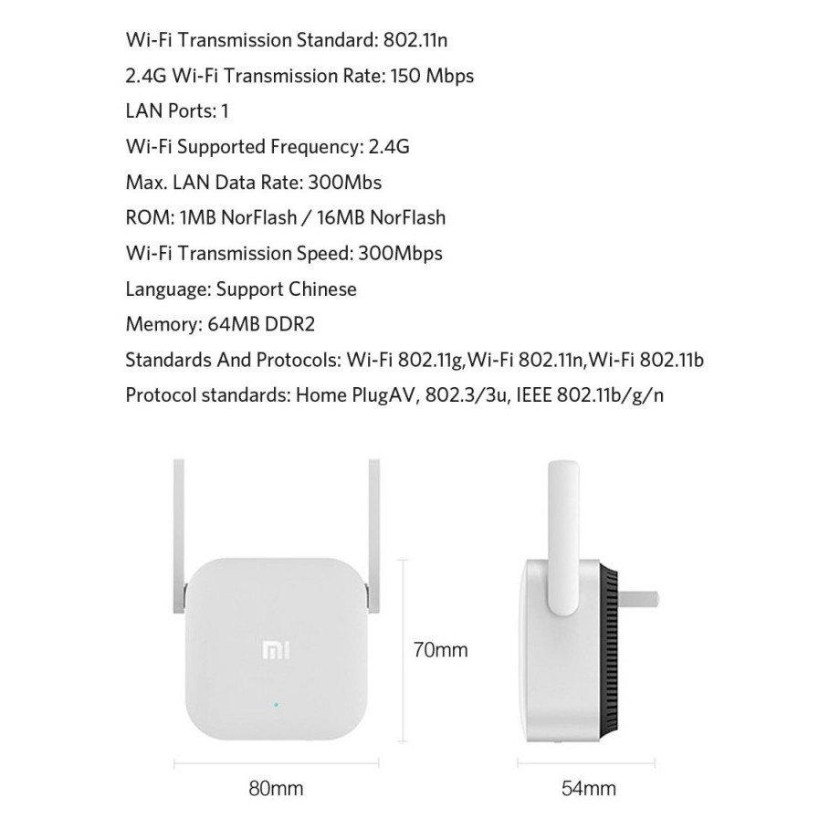 Original XIAOMI Mi WiFi Repeater Electric Power Cat 2.4G 300Mbps