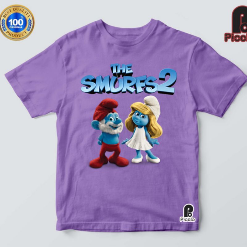 KAOS ANAK SMURFS 2 UNISEX BAHAN PREMIUM