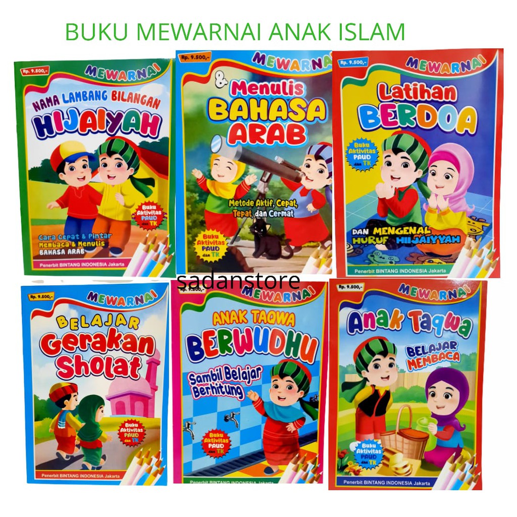 Buku Anak Mewarnai Anak Islam Hvs Shopee Indonesia