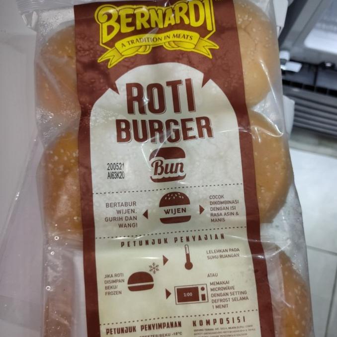 

roti burger bun bernardi polos dan wijen isi 6 pcs BERGARANSI Kode 1379