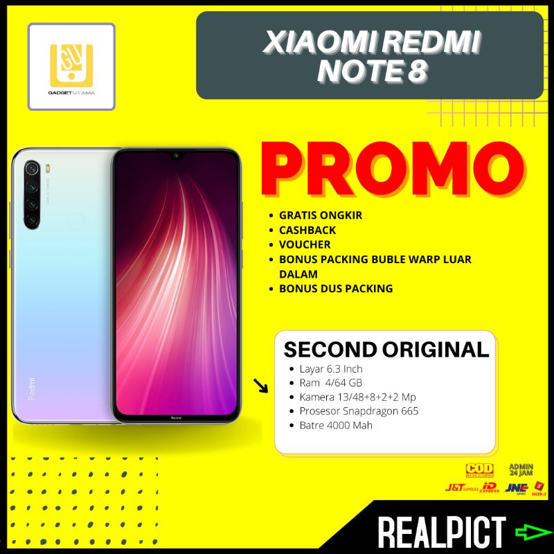 Xiaomi Redmi Note 8 RAM 4/64 6/128 Original Bergaransi