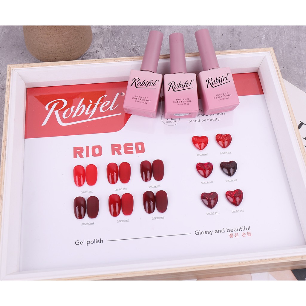 ROBIFEL RIO RED NAIL POLISH GEL 15ML MADE IN KOREA