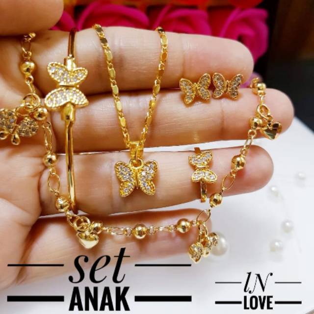 Xuping set perhiasan anak lapis emas 18k 0940j