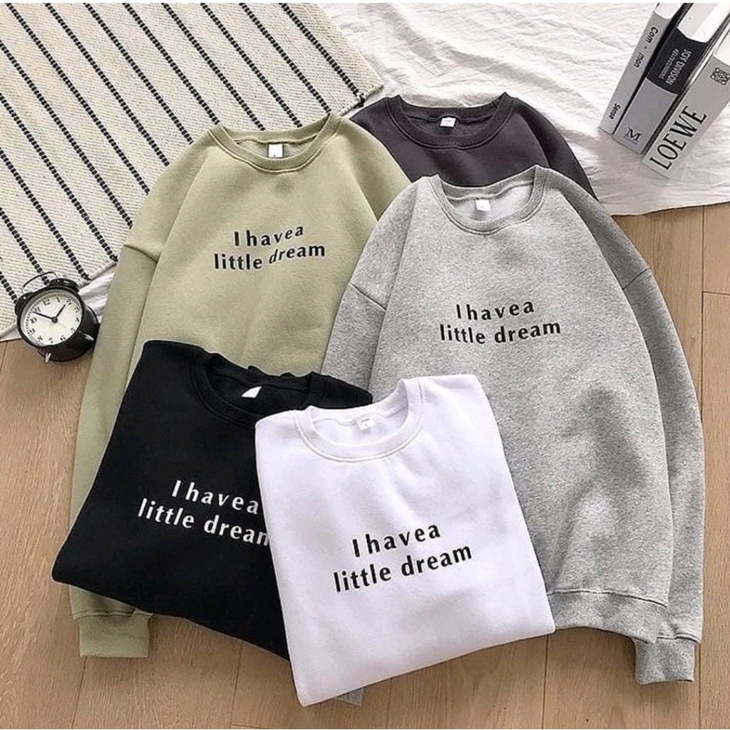 IvannaCollection Sweater Basic Oversize Couple Pasangan Pria Wanita Bahan Tebal Size L XL XXL