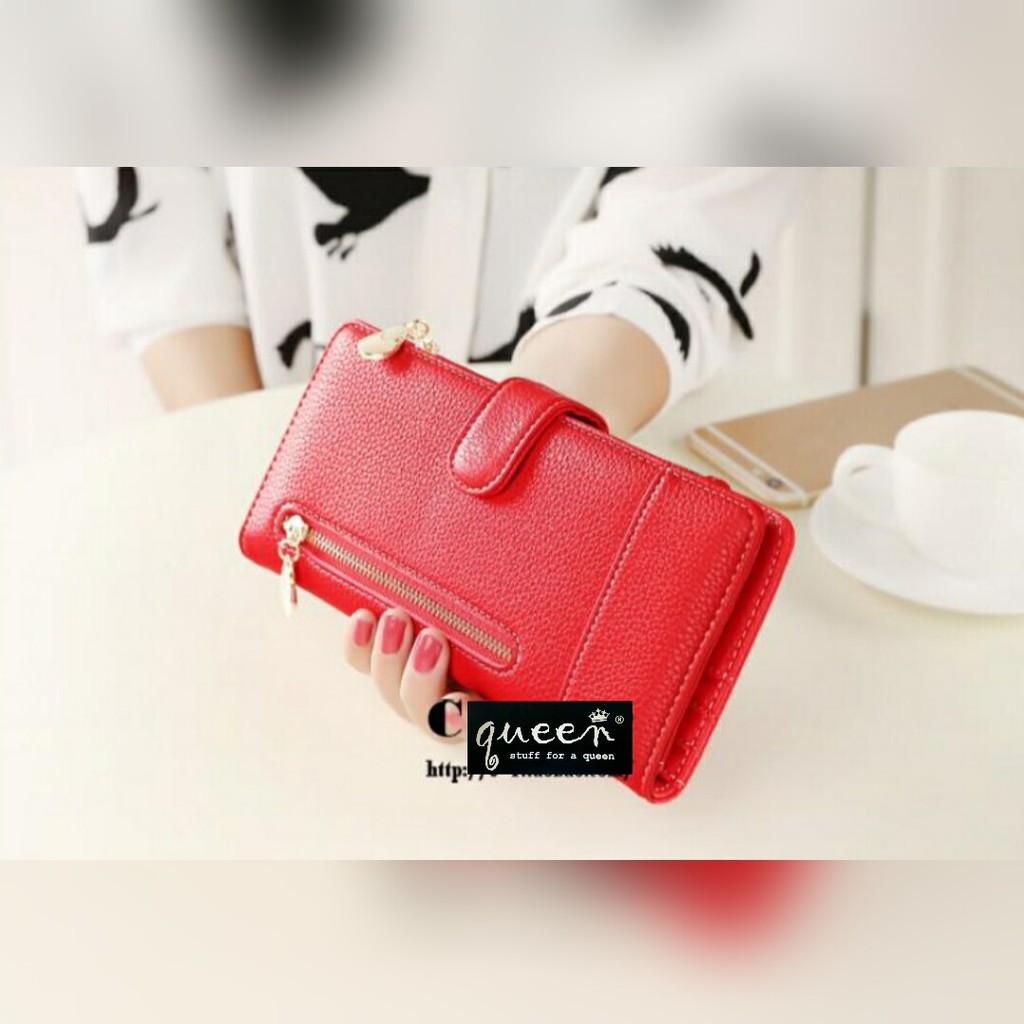 A1 Promo Dompet Wanita Lucu Elegan Bahan Taiga Ukuran 19x9 Warna Ungu Tosca Biru Hitam Fanta Murah