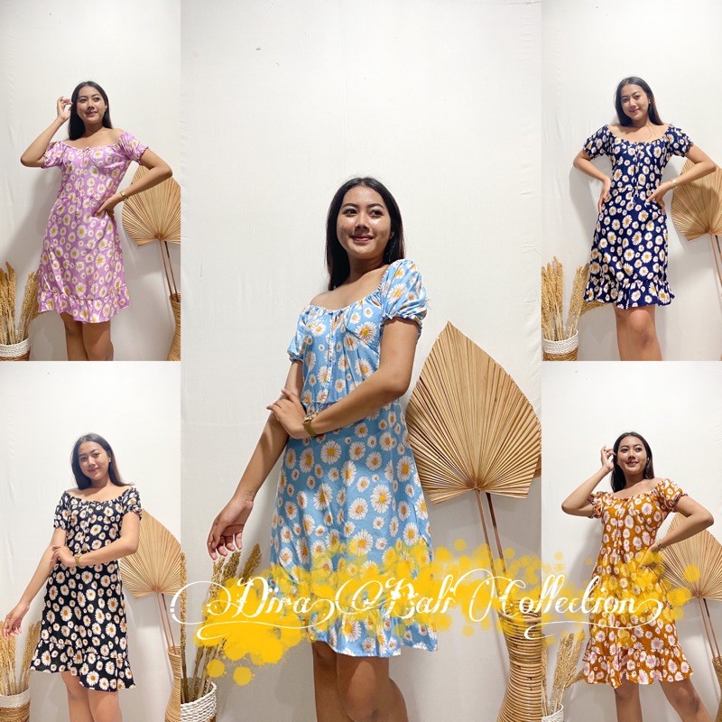 PUSAT FASHION WANITA TERLARIS DASTER VIOLA DAISY FLOWER | DASTER BALI | BAJU BALI