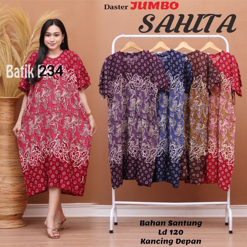 DASTER JUMBO LENGAN PENDEK LEHER KANCING BUMIL BUSUI MURAH