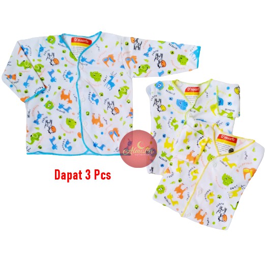 Baju Bayi Tangan Panjang SNI D'noorfa 0-3 Bulan Dapat 3 STEL