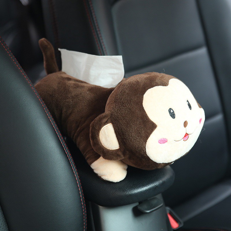 LITTLE MONKEY Monyet Kotak Tempat Sarung Tisu Gantung Belakang Jok Mobil Arm Rest Tissue Holder