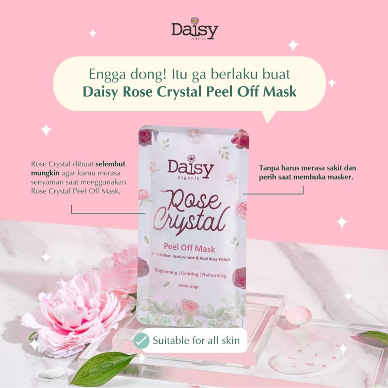 Daisy Organic Rose Crystal Peel Off Mask Menenangkan Kulit