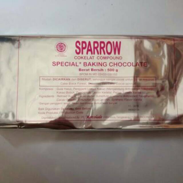 

sparrow 500gr gram coklat batang cokelat blok