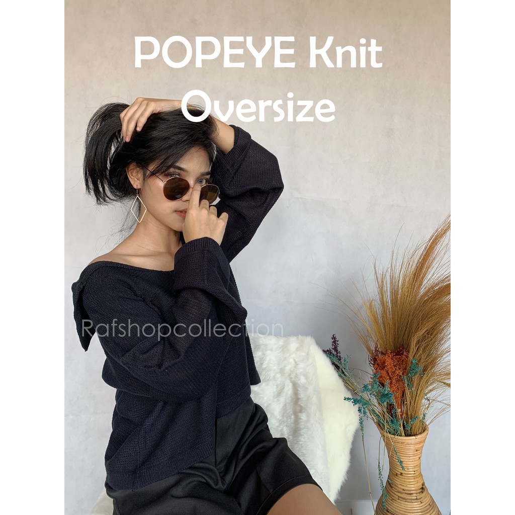 POPEYE knit Oversize//ATASAN RAJUT WANITA//BAJU WANITA Oversize_rajut tebal7get