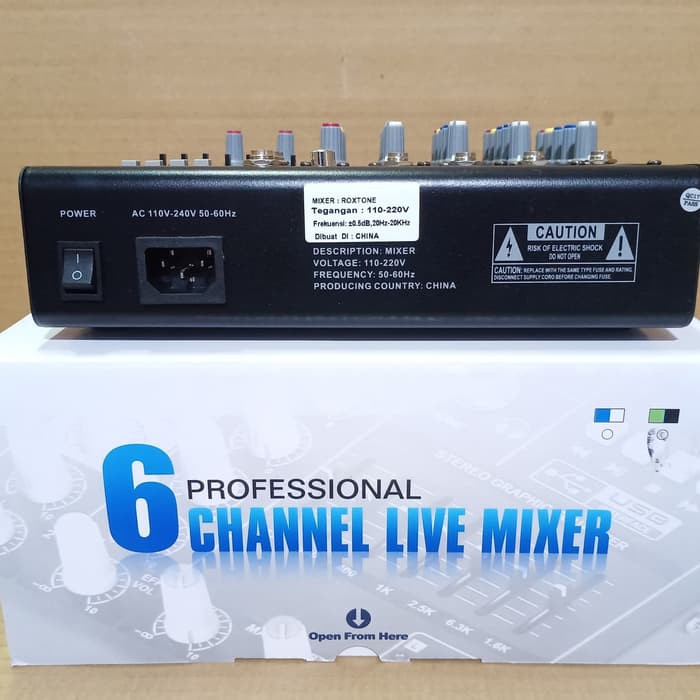 MIXER AUDIO 6 CHANNEL ROXTONE V6 PROFESIONAL AUDIO