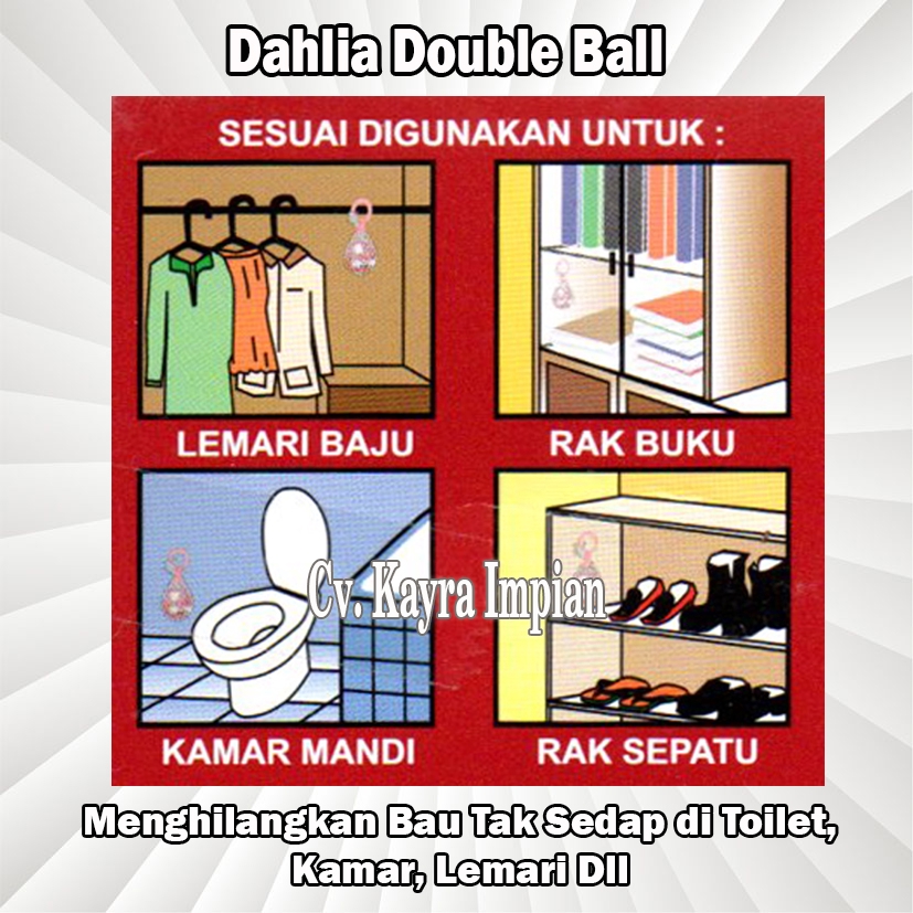 Dahlia Double Ball Kamper Bola Gantung Isi 2pcs K-272