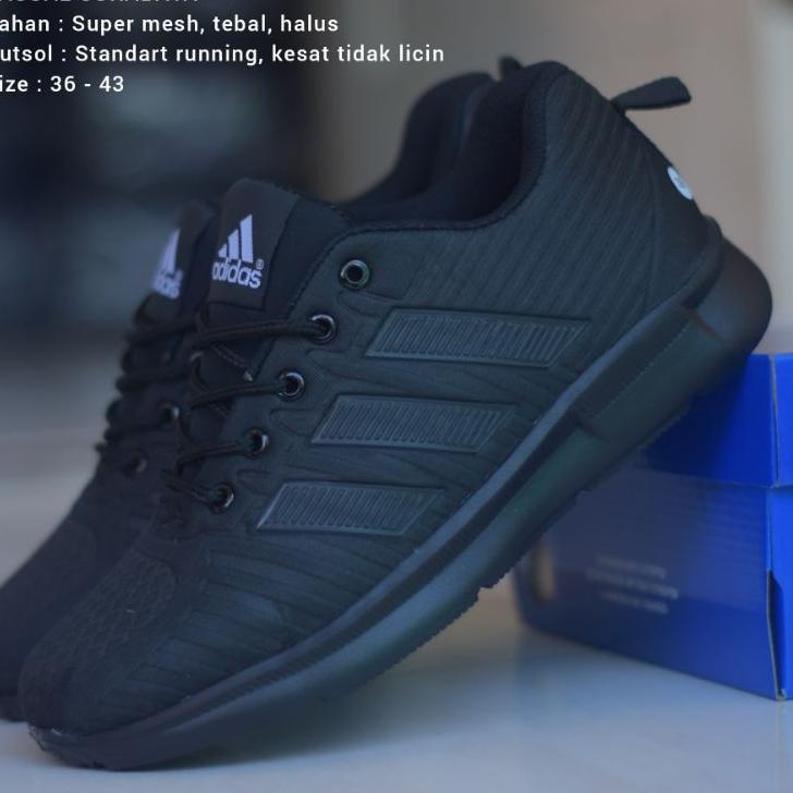 Tidak Diragukan.. Sepatu Sekolah Hitam Full. Sepatu Adidas Hitam Polos. Sepatu Hitam Laki Perempuan