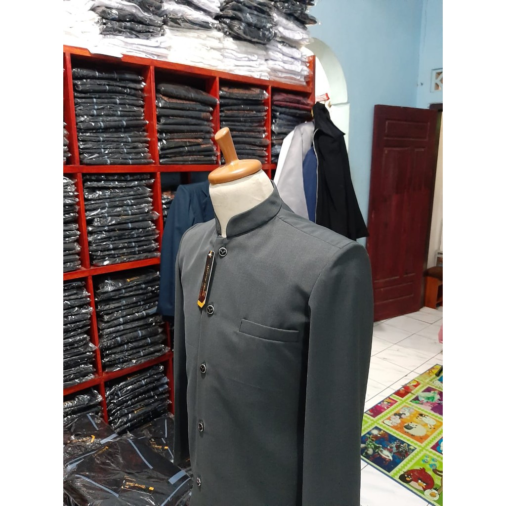 RB Jasko Terbaru Jasko Polos Motif Saku tutup Beskap Bapak Baju Beskap Pengantin Jas Koko Pria