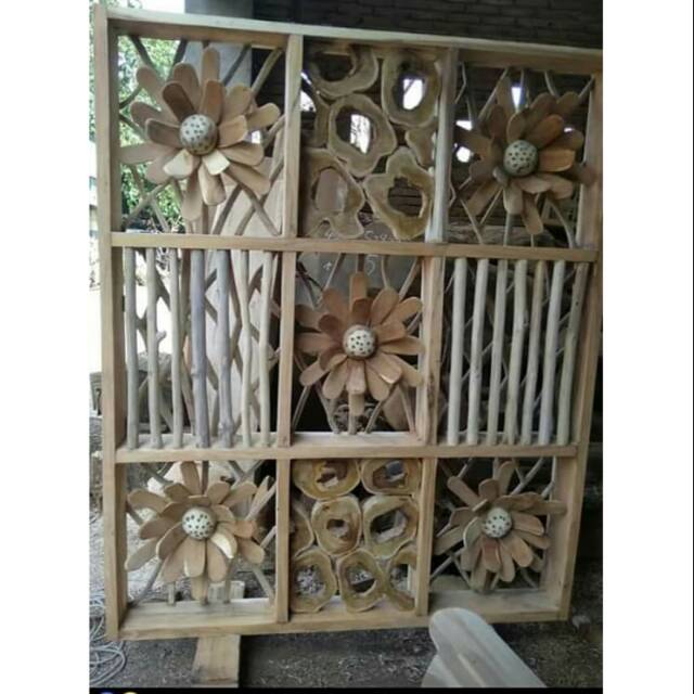 Sketsel Unik Minimalis Jati - Partisi - Pembatas Ruangan Jepara