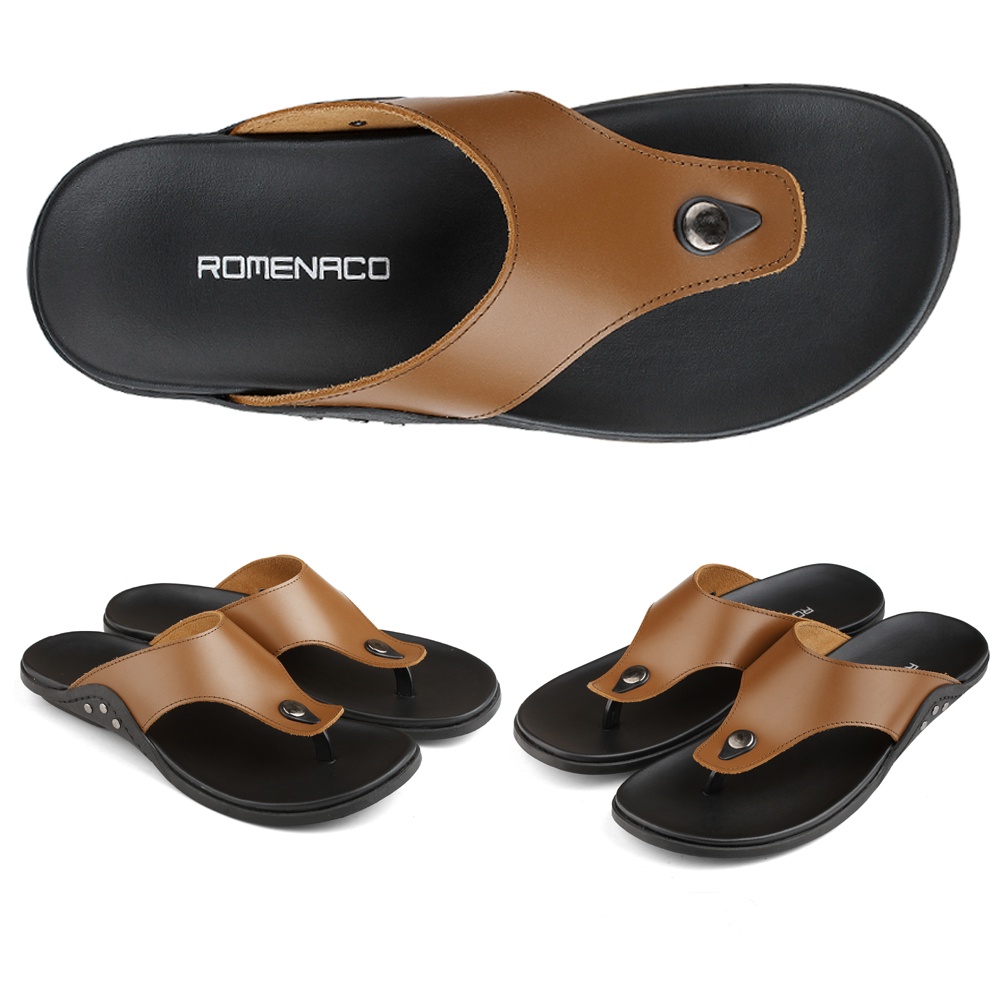 Sandal Pria ROMENACO LCL01-02-03-04 BROWN CREAM | BLACK | BLACK TAN