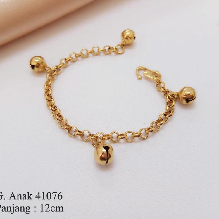 Harga Murah.. gelang bayi / anak / gelang rantai holo 4 krincing