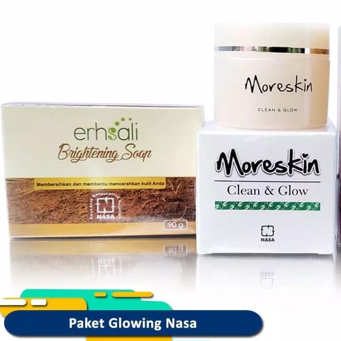 MORESKIN CLEAN AND GLOW 1 PAKET Ori / PAKET GLOWING CLEAN AND GLOW DAN SABUN ERSHALI BRIGHTNING SOAP