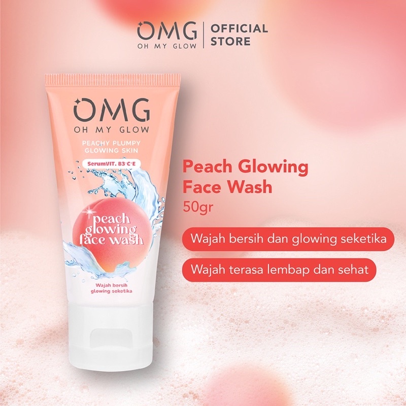 {COD READY MEDAN} OMG OH MY GLOW Peach Glowing Face Wash 50 g