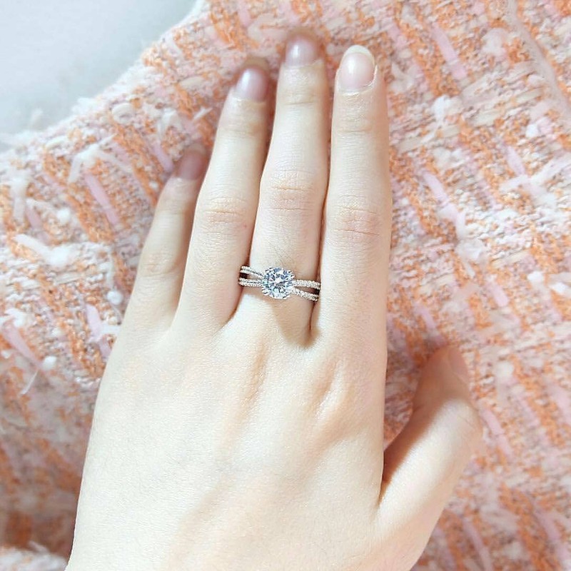 Cincin Titanium Silver Silang Full Diamond Jewelry Xuping Anrikarat