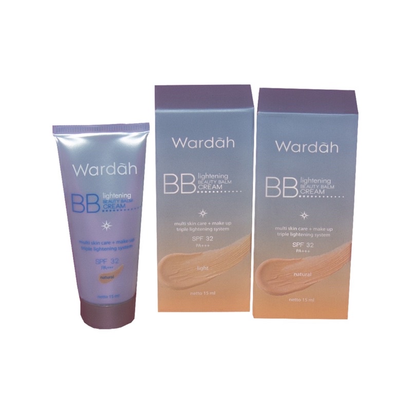 `ღ´ PHINKL `ღ´ ᘺᗩᖇᕲᗩᕼ Wardah Lightening bb cream biru alas bedak foundation kulit kering spf 32