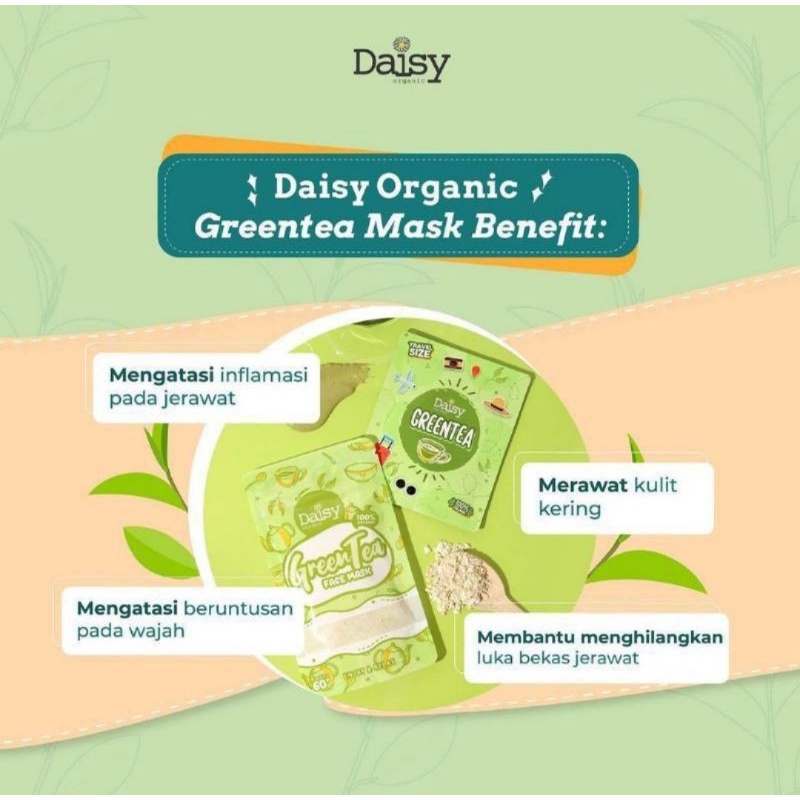 Masker Daisy Organic (Free 2+ Gift) Organik Face Mask Paket Fullsize 60gr Original