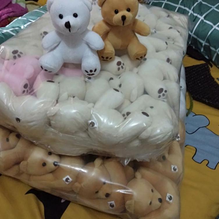 ✤Grosir boneka 12 cm teddy bear mini / boneka telapak kaki / boneka bear mini / boneka buket / milli