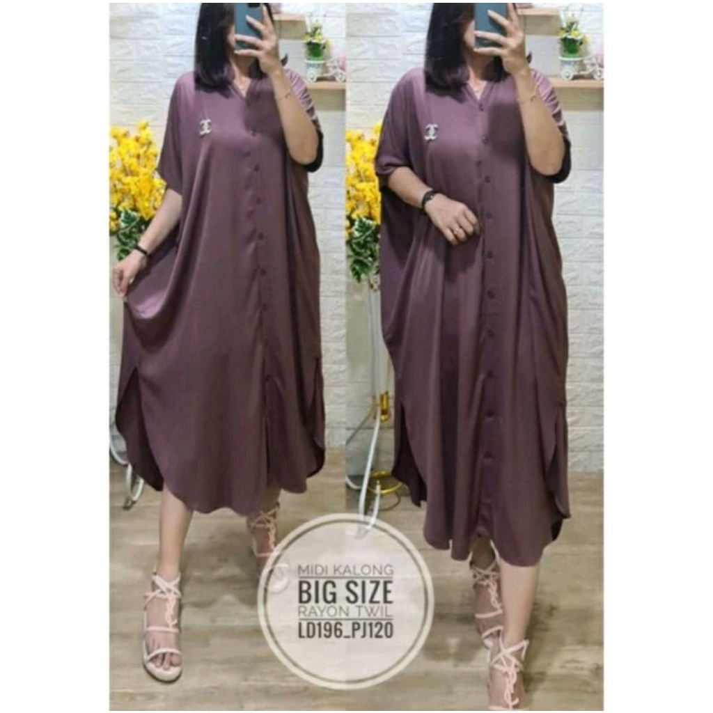 MIDI KALONG BIGSIZE LD 160 KANCING AKTIF BAHAN TEBAL KUALITAS GRADE A TIDAK NERAWANG