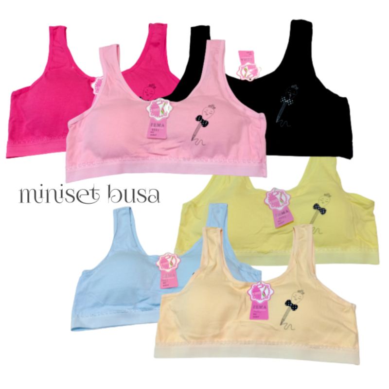 MINISET BUSA BRA REMAJA FEMA WARNA CANTIK KATUN