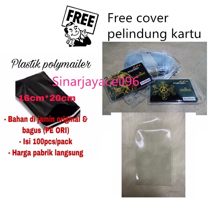 

plastik packingan olshop polimailer 16 x 20 (100pcs Free cover kartu )