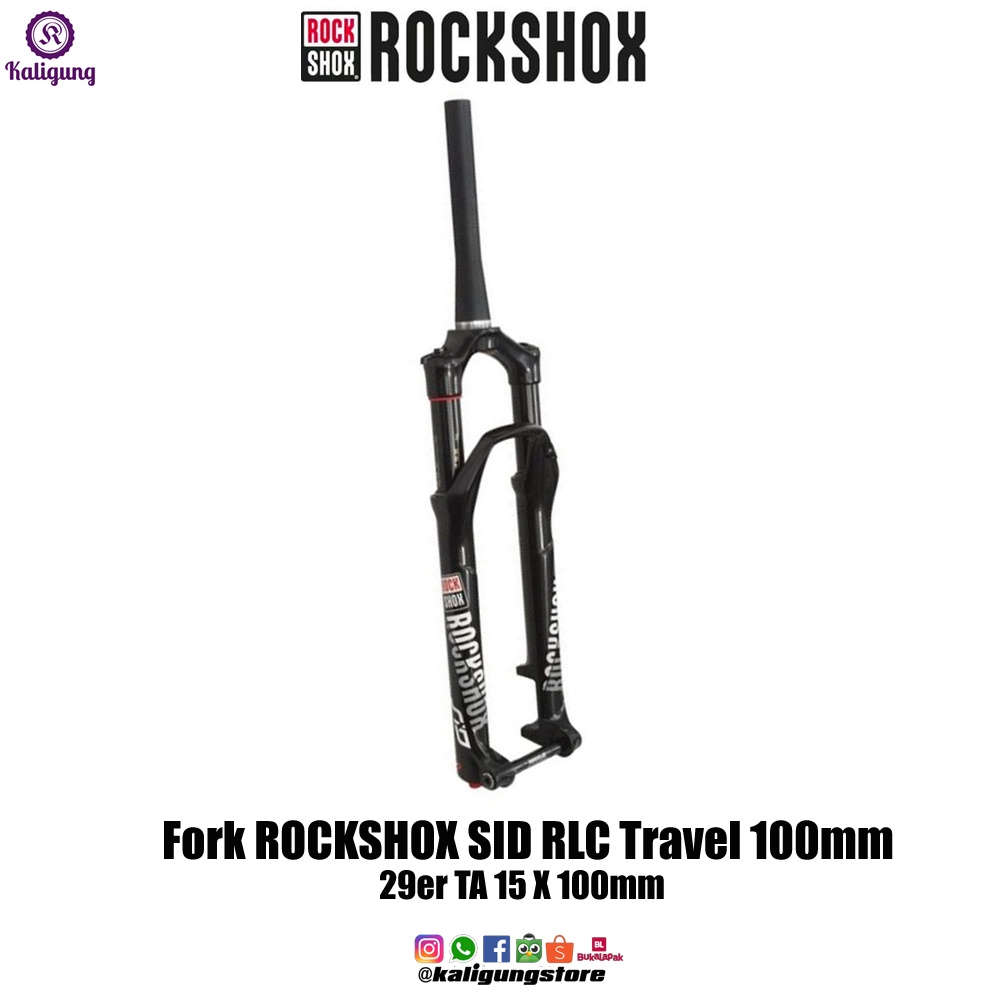 Fork ROCKSHOX SID RLC 29 Rapid Recovery Rebound SoloAir Travel 100mm TA 15 X 100 Tapered - XC MTB Ai