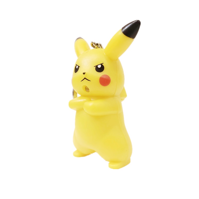 Mainan Gantungan Kunci Bentuk Action Figure Pokemon Pikachu Dengan Lampu LED Dan Suara Untuk Mobil