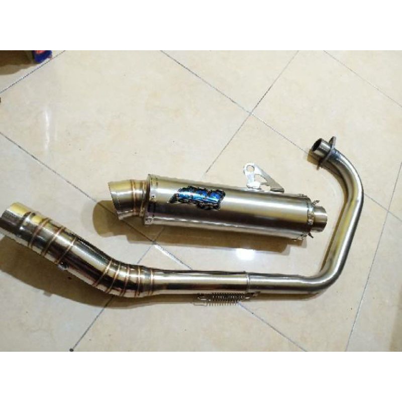 knalpot Dos Bulat Sarangan full leher paten Gl, Mp, Cb clasic, Vixion dll