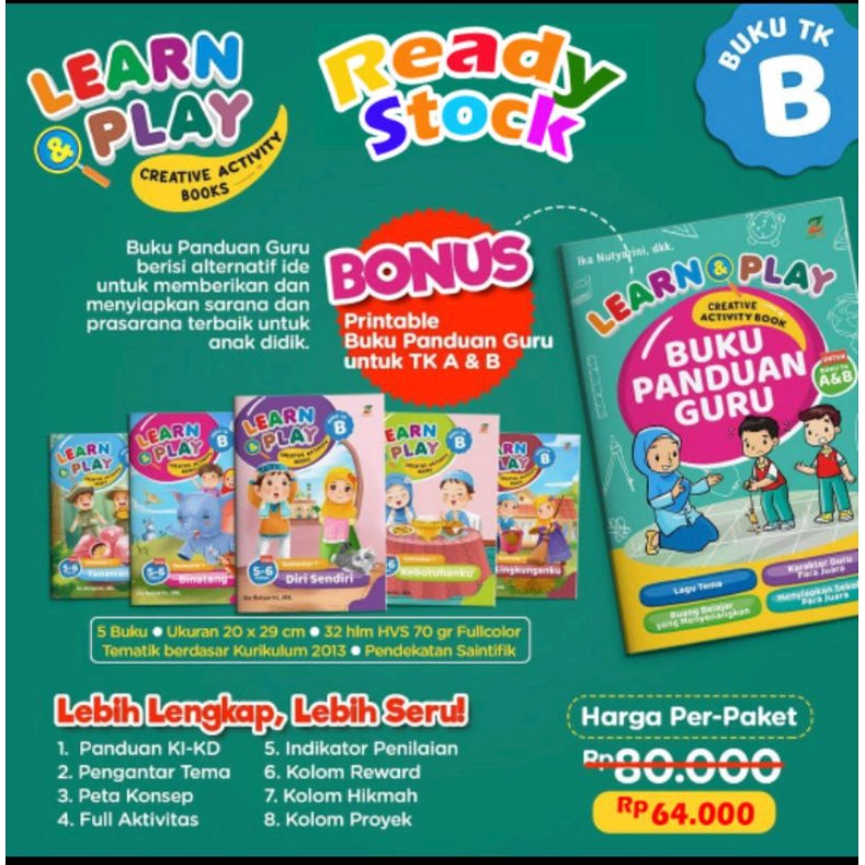 PAKET TEMATIK TK A &amp; TK B LEARN AND PLAY