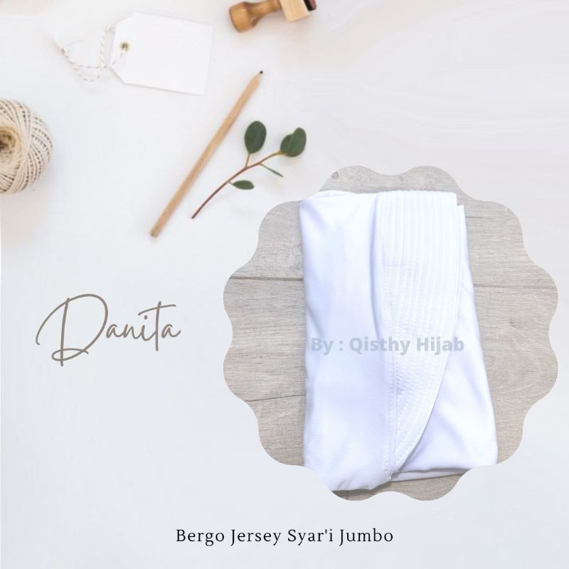Danita Bergo Jumbo Syar'i | Hijab Instan Syar'i | Khimar Daily Instan Bergo Original | Hijab Menutup Dada | Kerudung Instan Jersey | Hijab Bergo Jersey Jumbo | Hijab jersey Khimar Murah | Khimar Jumbo  Syar'i | Jilbab Pengajian | Khimar Jumbo Premium-Putih