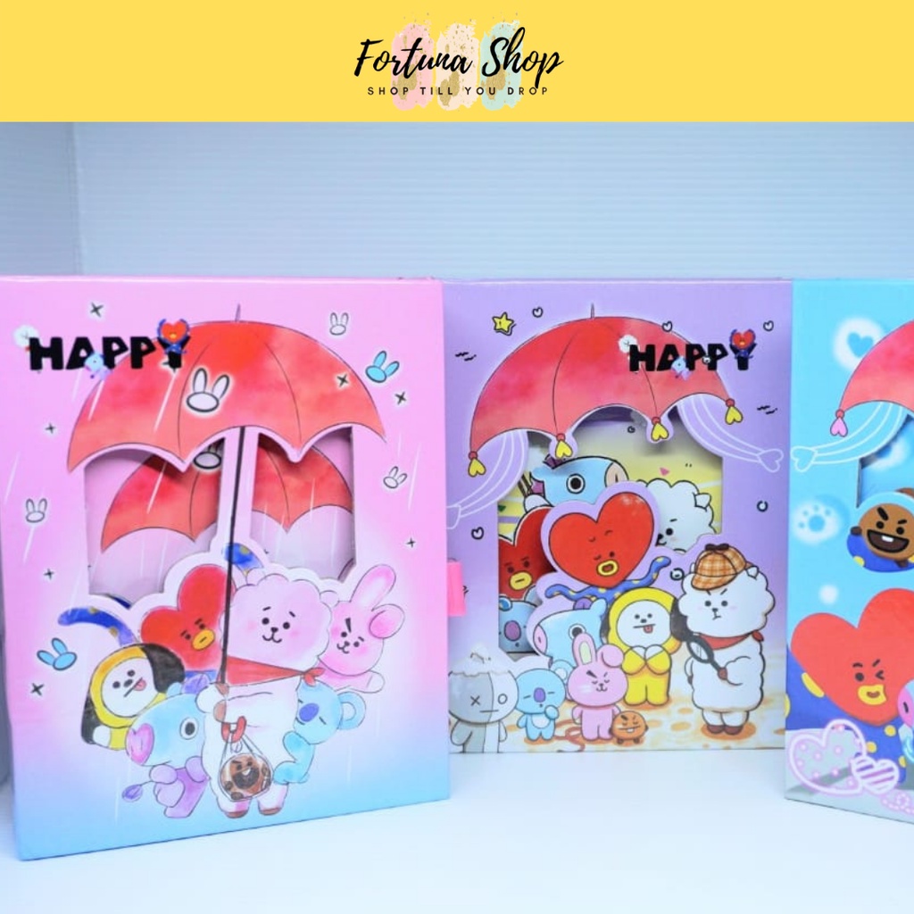 

Buku Gembok Gambar BT21 BTS Buku Diary Catatan Harian Kado Unik READY JAKARTA COD