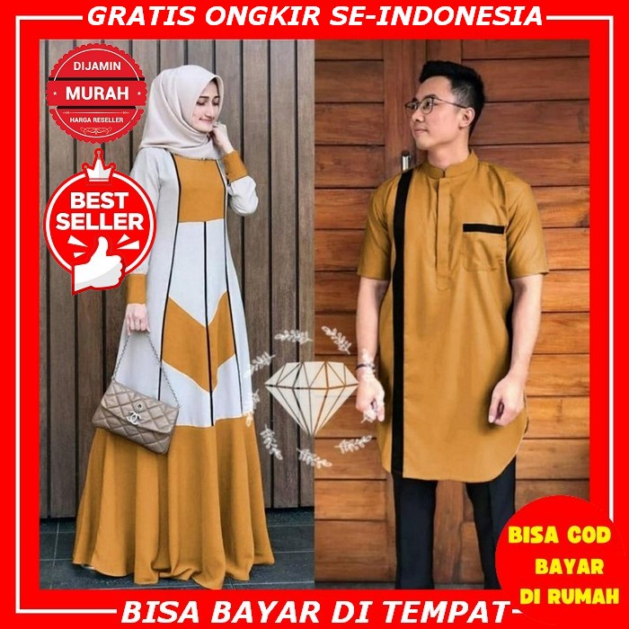 Set Couple Keluarga Terbaru 2022 Kuswari Family Set By Inaya Baju Gamis Pasangan Suami Istri Set Pak