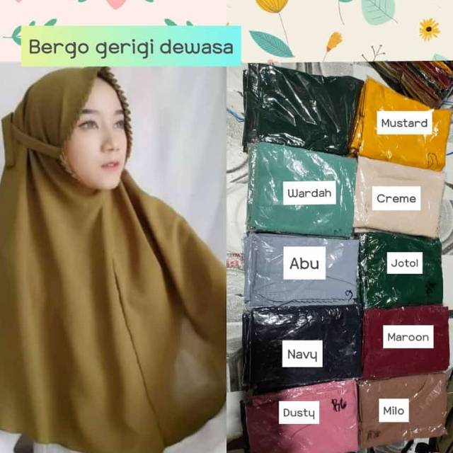 Termurah Bergo/hijab/jilbab/kerudung gerigi