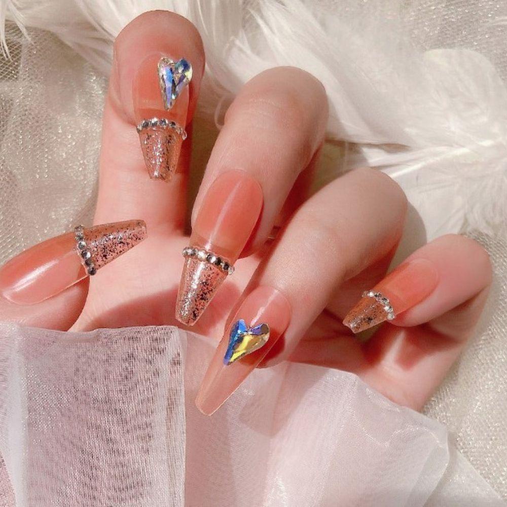 AUGUSTINA Agustina Kristal Pesona Kuku Bengkok Flash Nail Rhinestones Kuku Salon Kuku Manikur Aksesoris DIY Bahan Kuku 3D Nail Charms