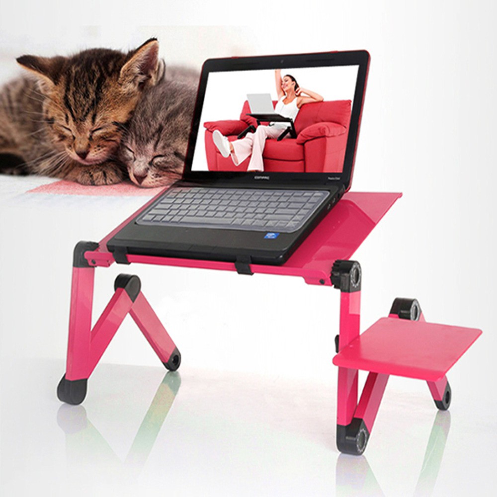 Multifunctional Aluminium Alloy Adjustable Portable Laptop Table Stand With Mouse Desk