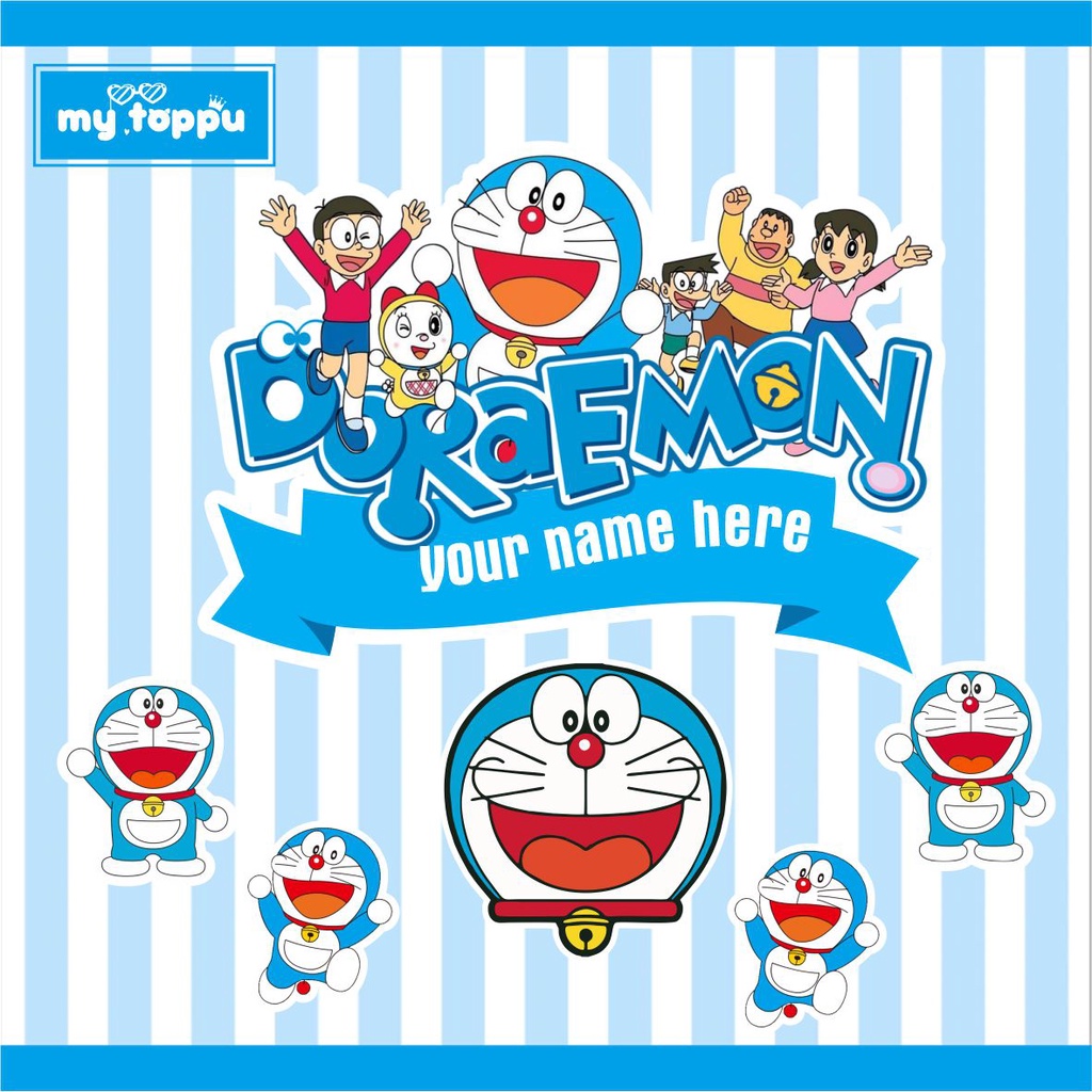 TOPPER DORAEMON | CUSTOM TOPPER ULANG TAHUN | HIASAN KUE REQUEST NAMA DAN FOTO