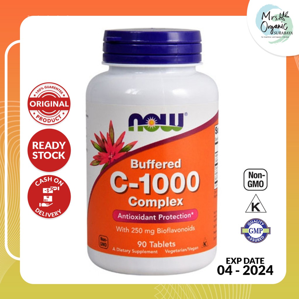 Vitamin C 1000 Buffered Complex 250 Mg Bioflavonoids Now 90 Tablet Shopee Indonesia