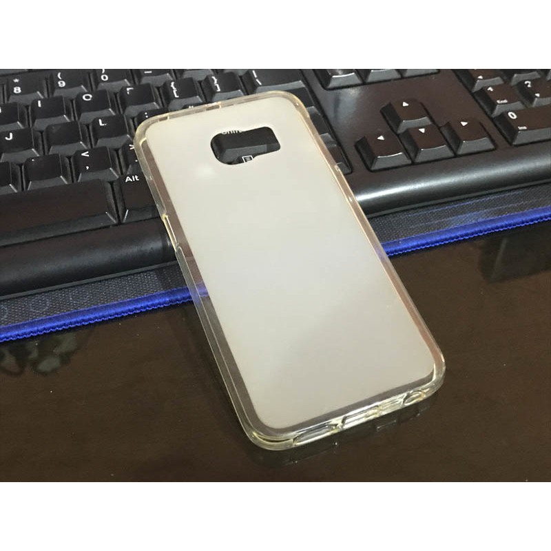 Matte TPU Silicone Soft Case Samsung Galaxy S6 Edge - White Transparan