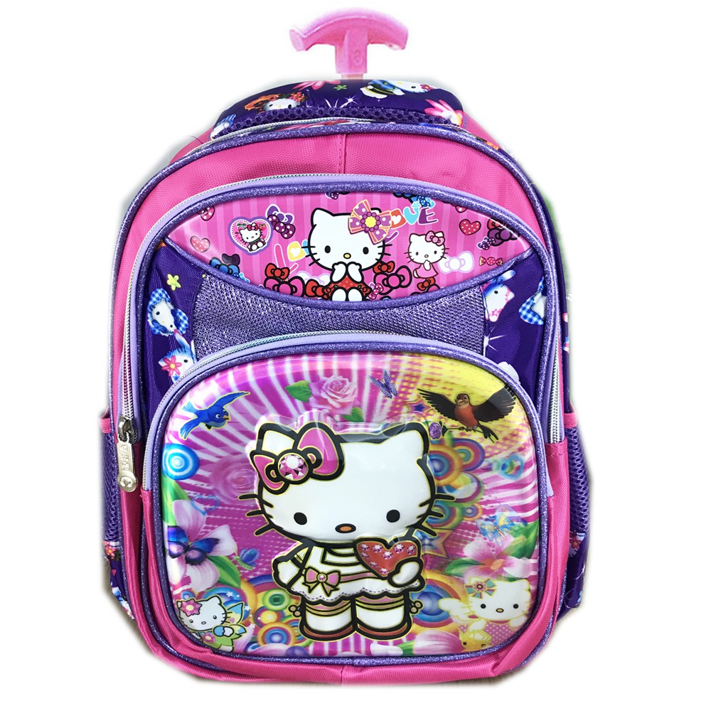 Tas Ransel Sekolah Anak TK Hello Kitty Purple 5D Gambar Rubah2 S