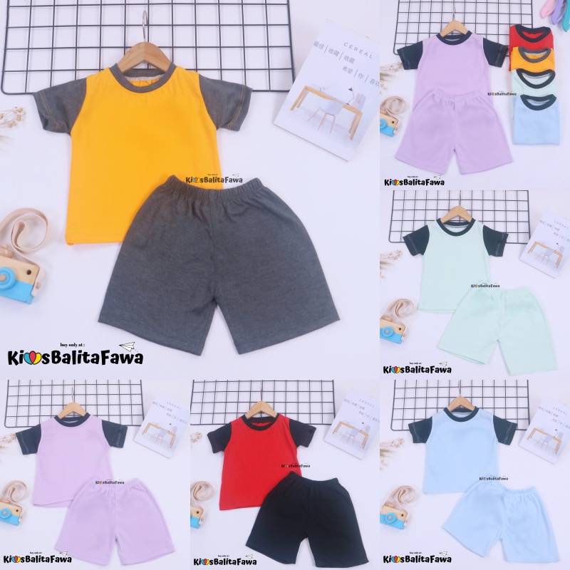 Set Bubu Bayi 6-18 Bulan / Piyama Lengan Celana Pendek Baby Laki Perempuan Baju Setelan Anak Import