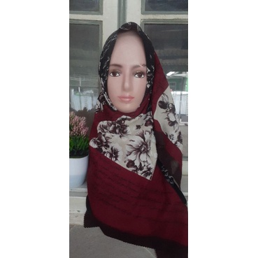 hijab segi empat motif arab