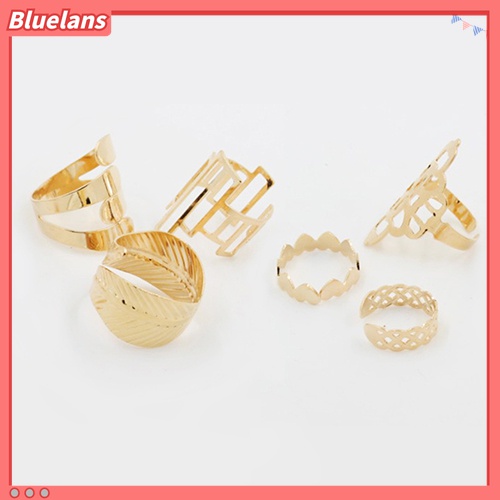 6pcs / Set Cincin Buku Jari Aneka Bentuk Warna Emas Untuk Wanita