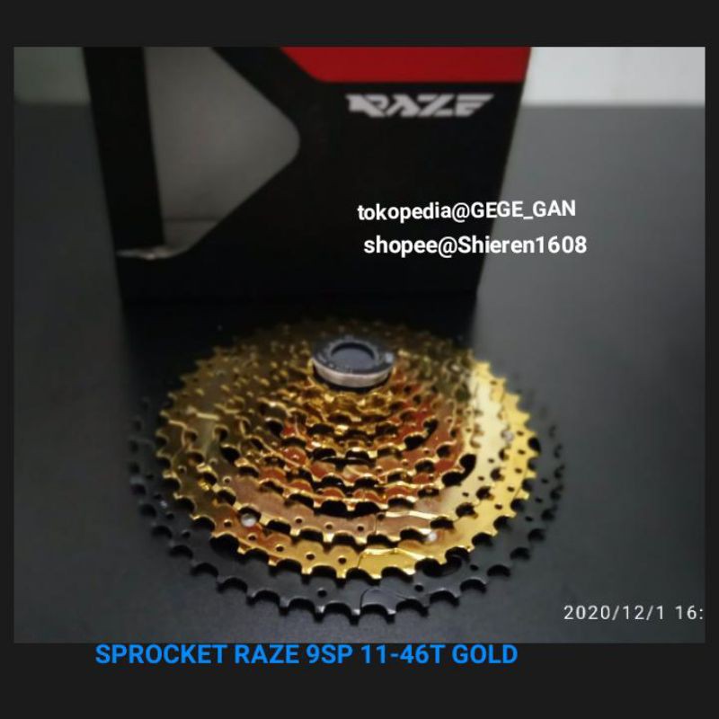 SPROCKET RAZE 9 SPEED  11 46T Gold